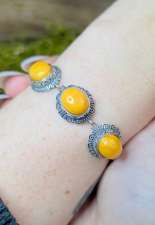 Baltic Amber Sterling Silver Bracelet