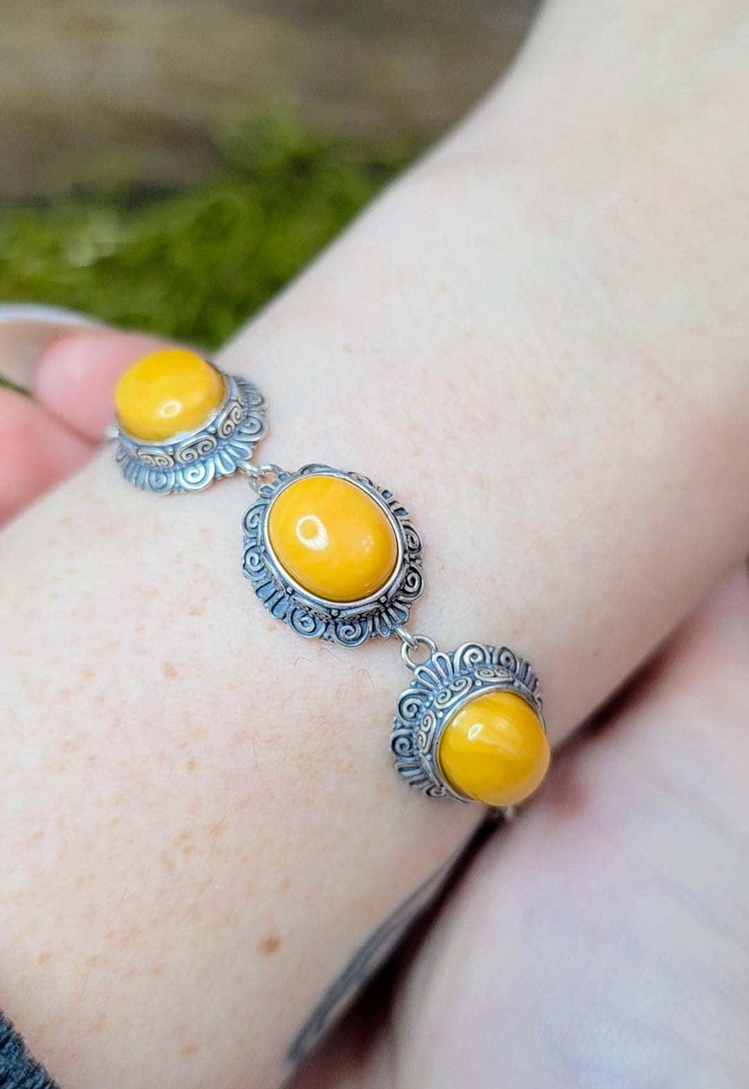 Baltic Amber Sterling Silver Bracelet