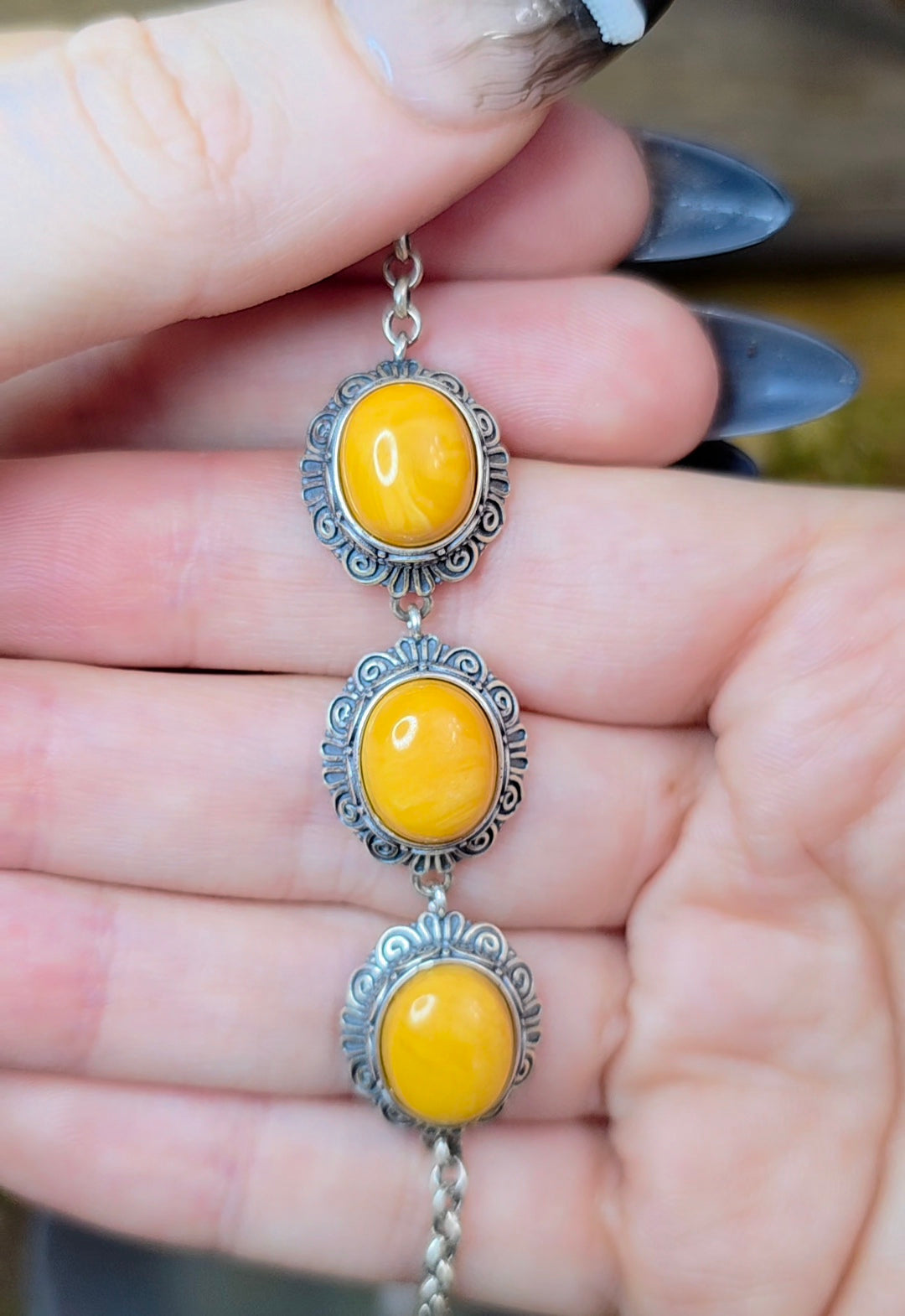 Baltic Amber Sterling Silver Bracelet