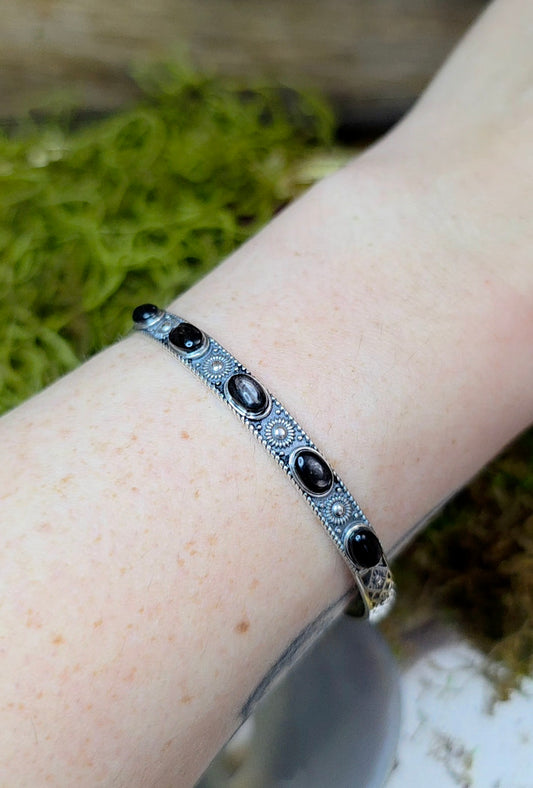 Hypersthene Sterling Silver Bangle