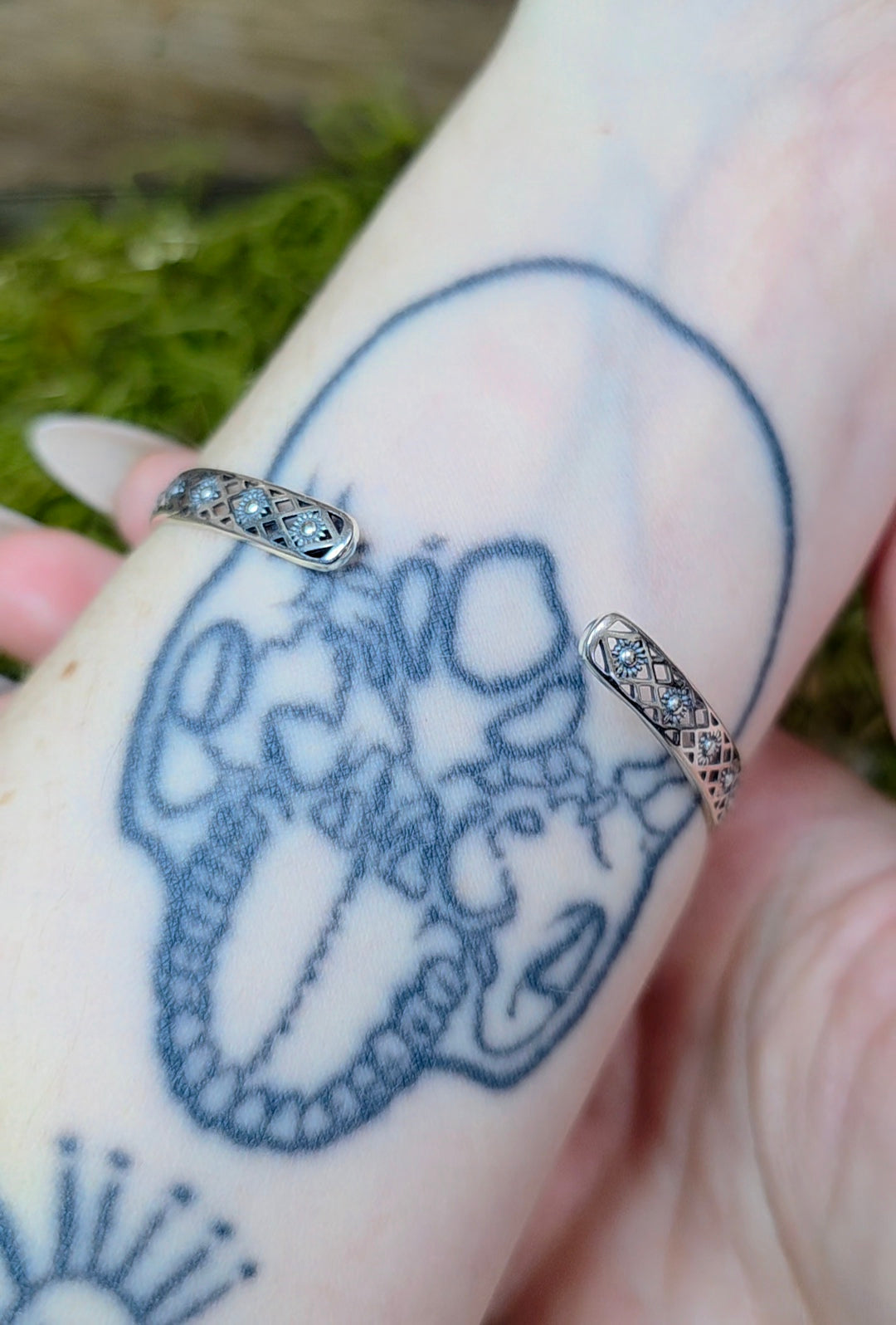 Hypersthene Sterling Silver Bangle