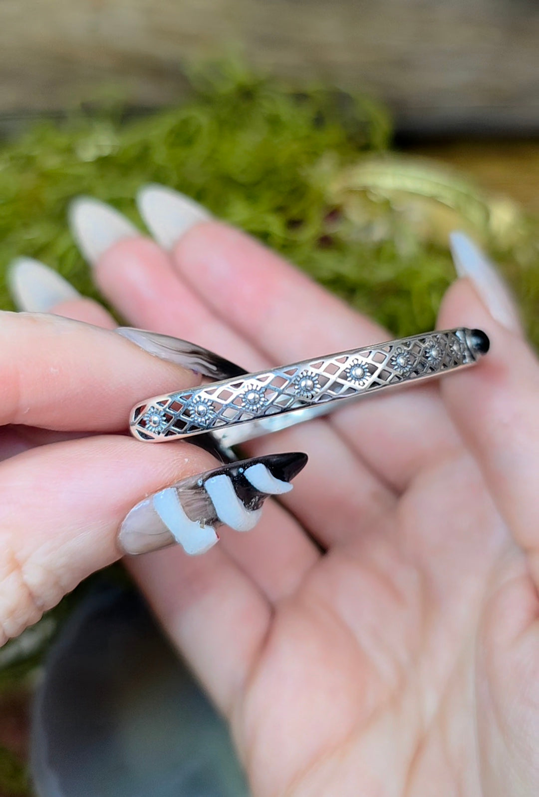 Hypersthene Sterling Silver Bangle