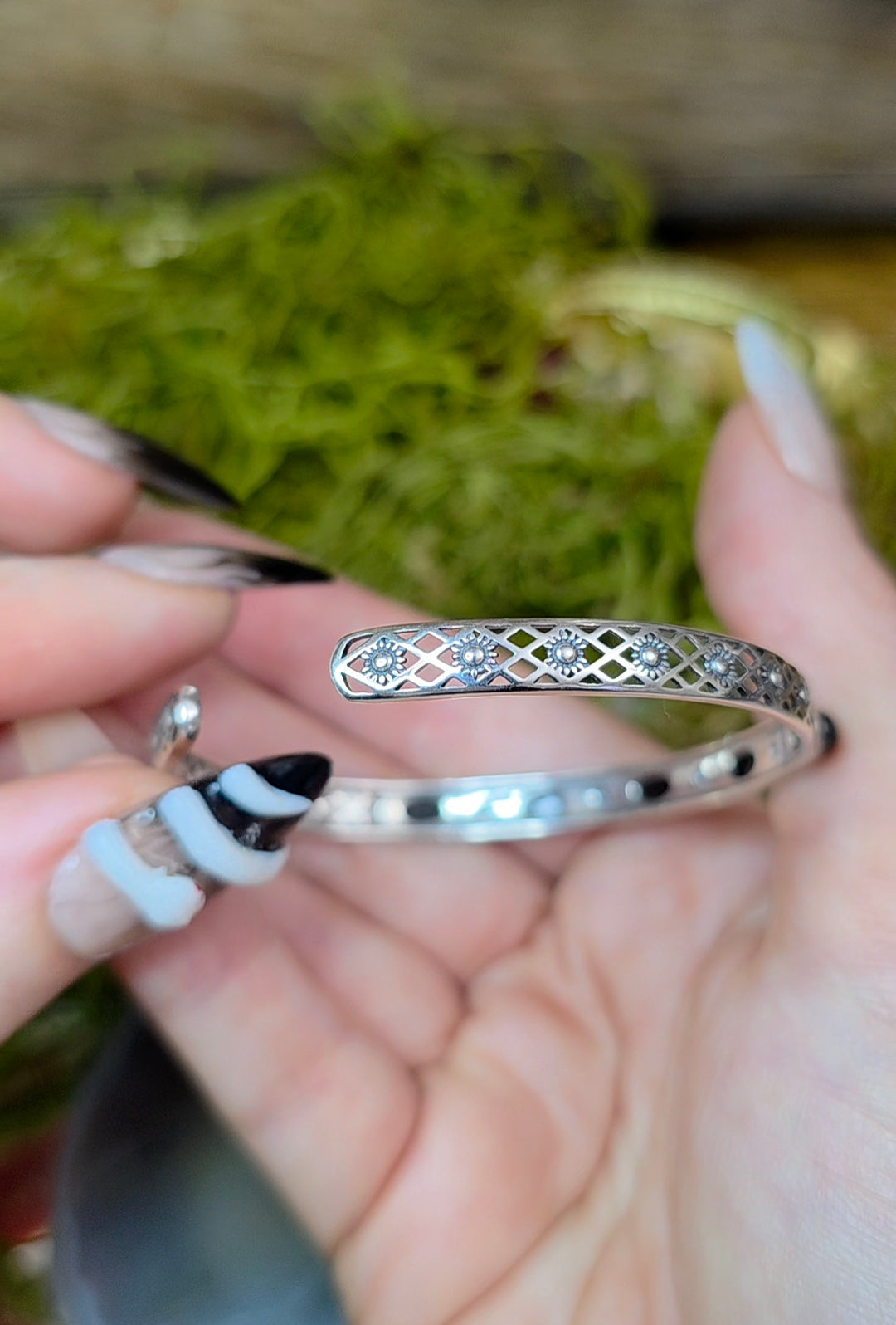 Hypersthene Sterling Silver Bangle