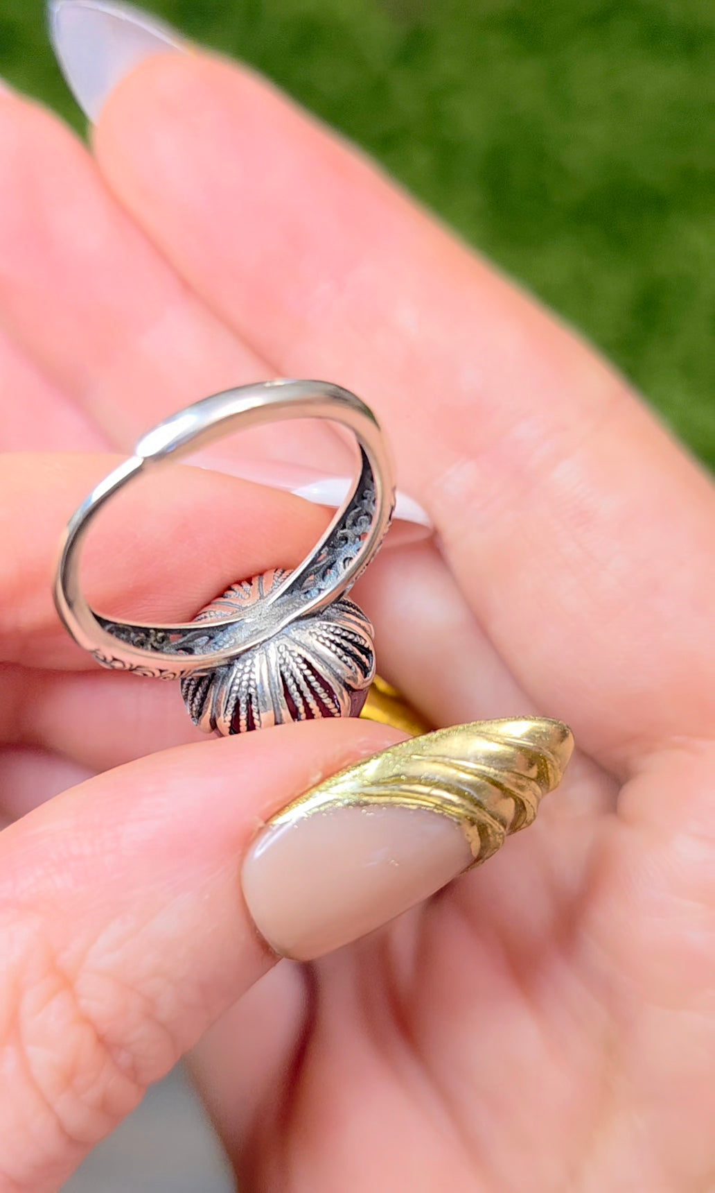 Lavender Rose Quartz Sphere Ring A