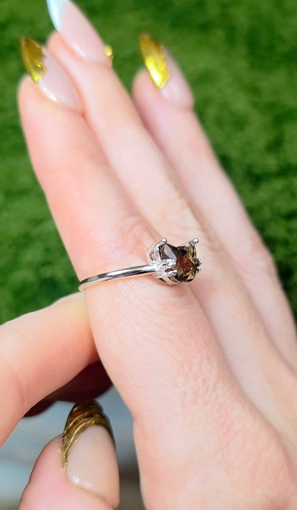 Smokey Quartz Cat Ring