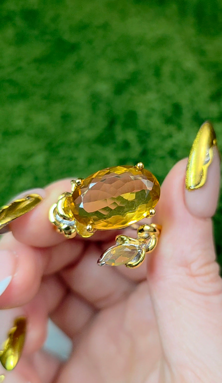 Double Citrine Ring