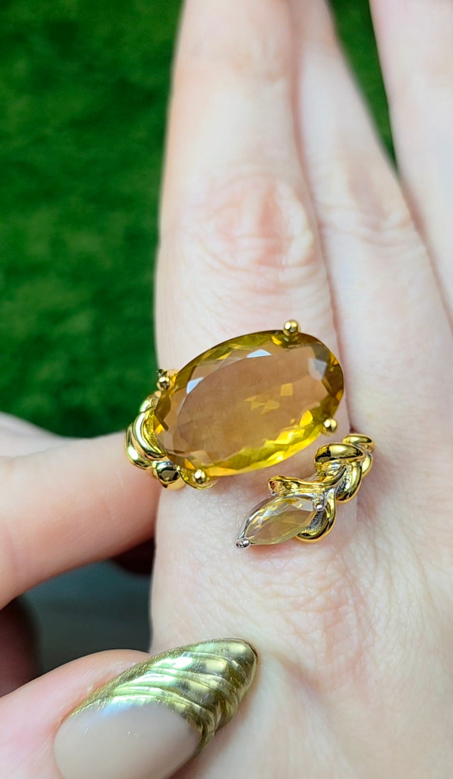 Double Citrine Ring