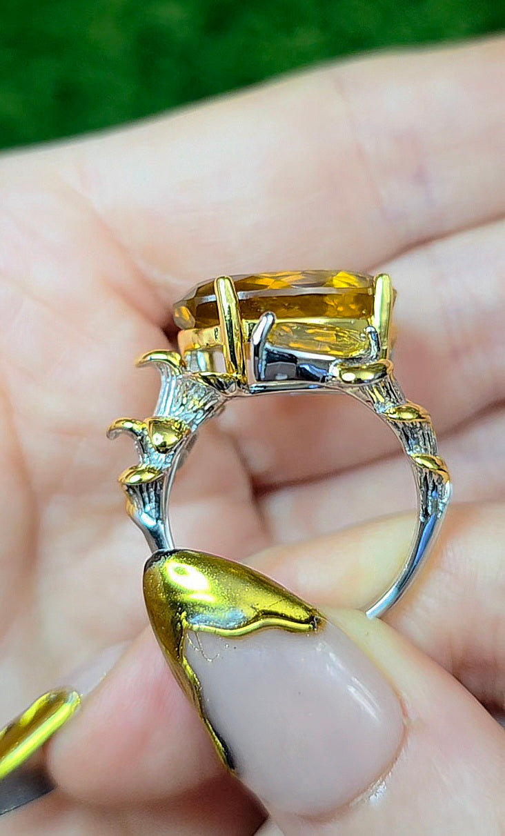 Double Citrine Ring