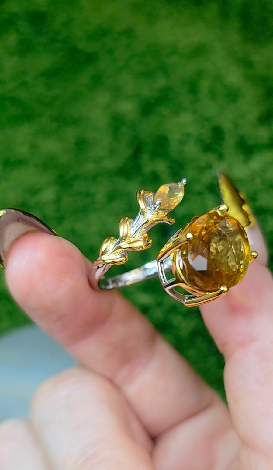 Double Citrine Ring
