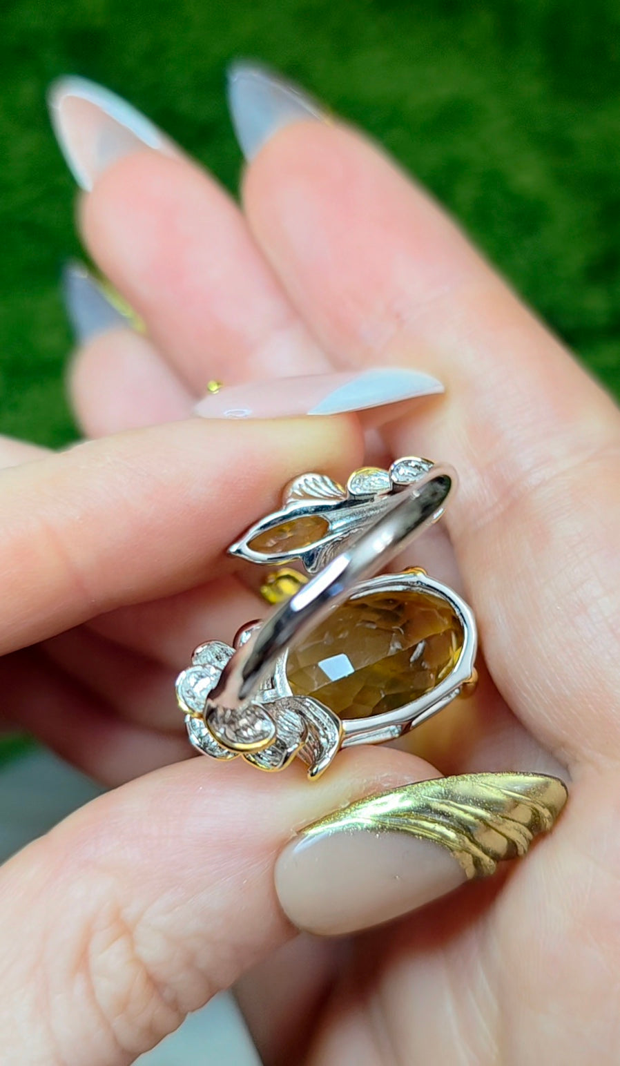 Double Citrine Ring