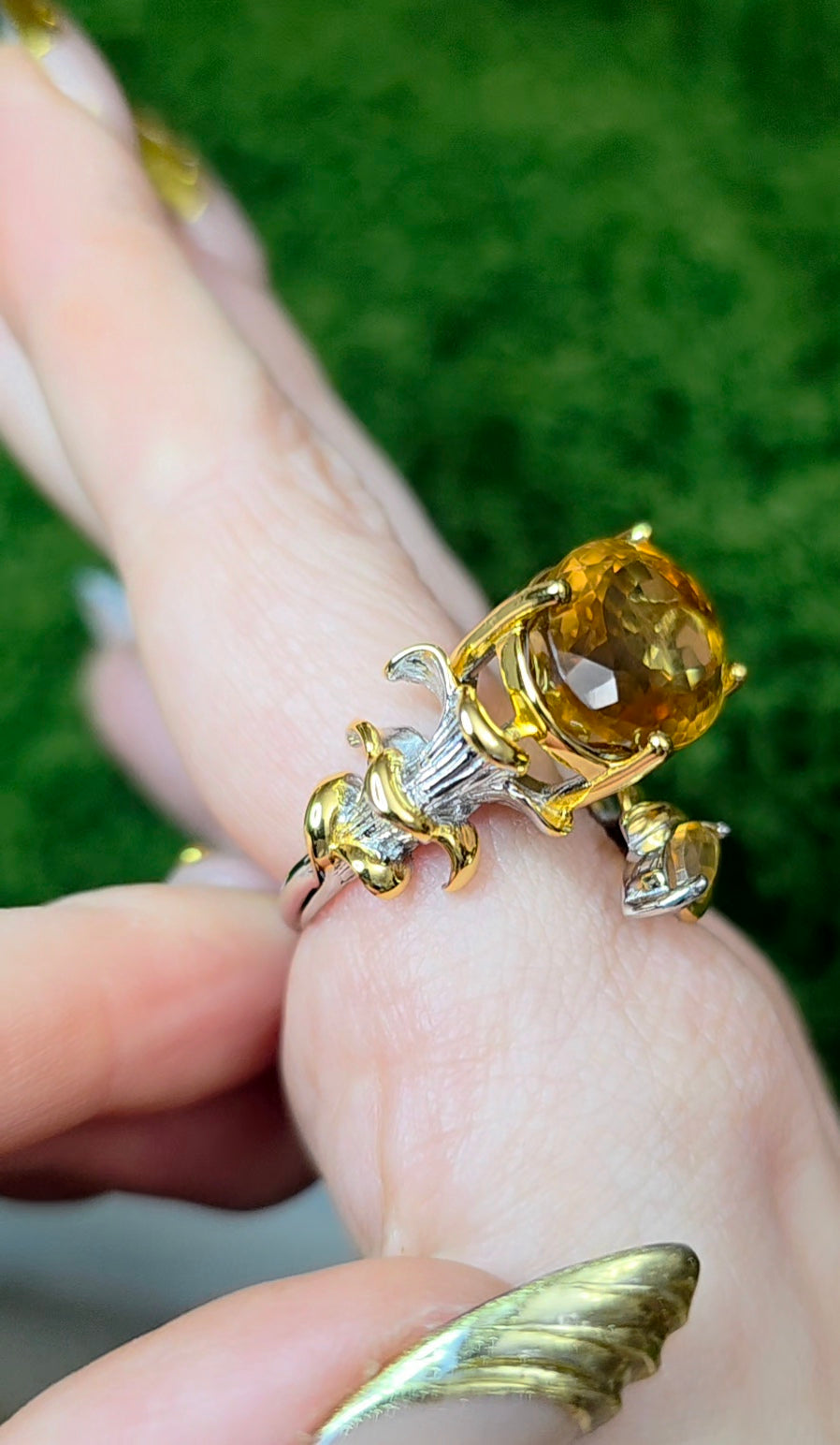 Double Citrine Ring