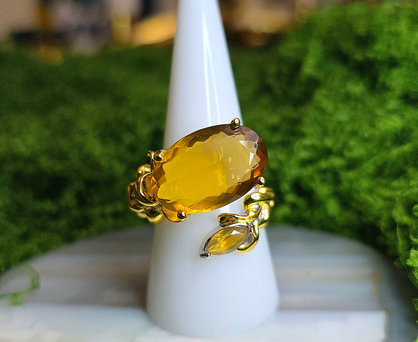 Double Citrine Ring