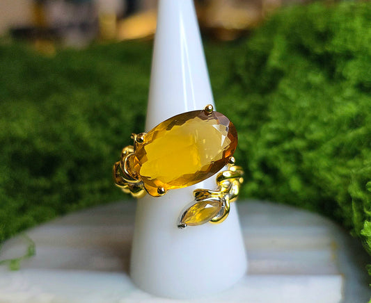 Double Citrine Ring