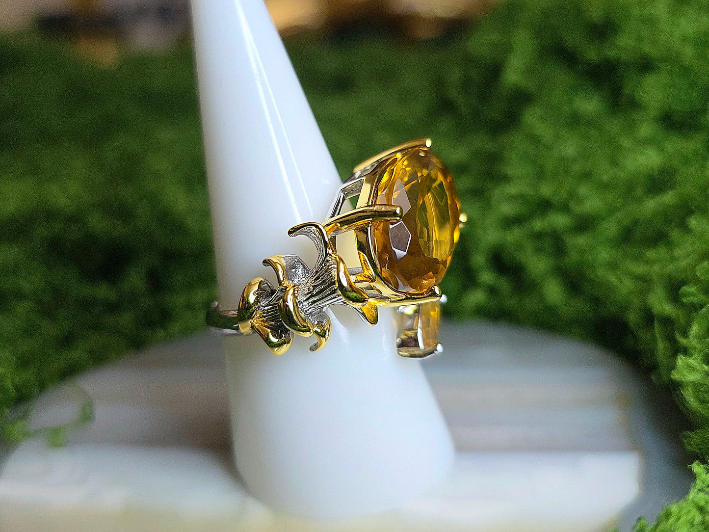 Double Citrine Ring