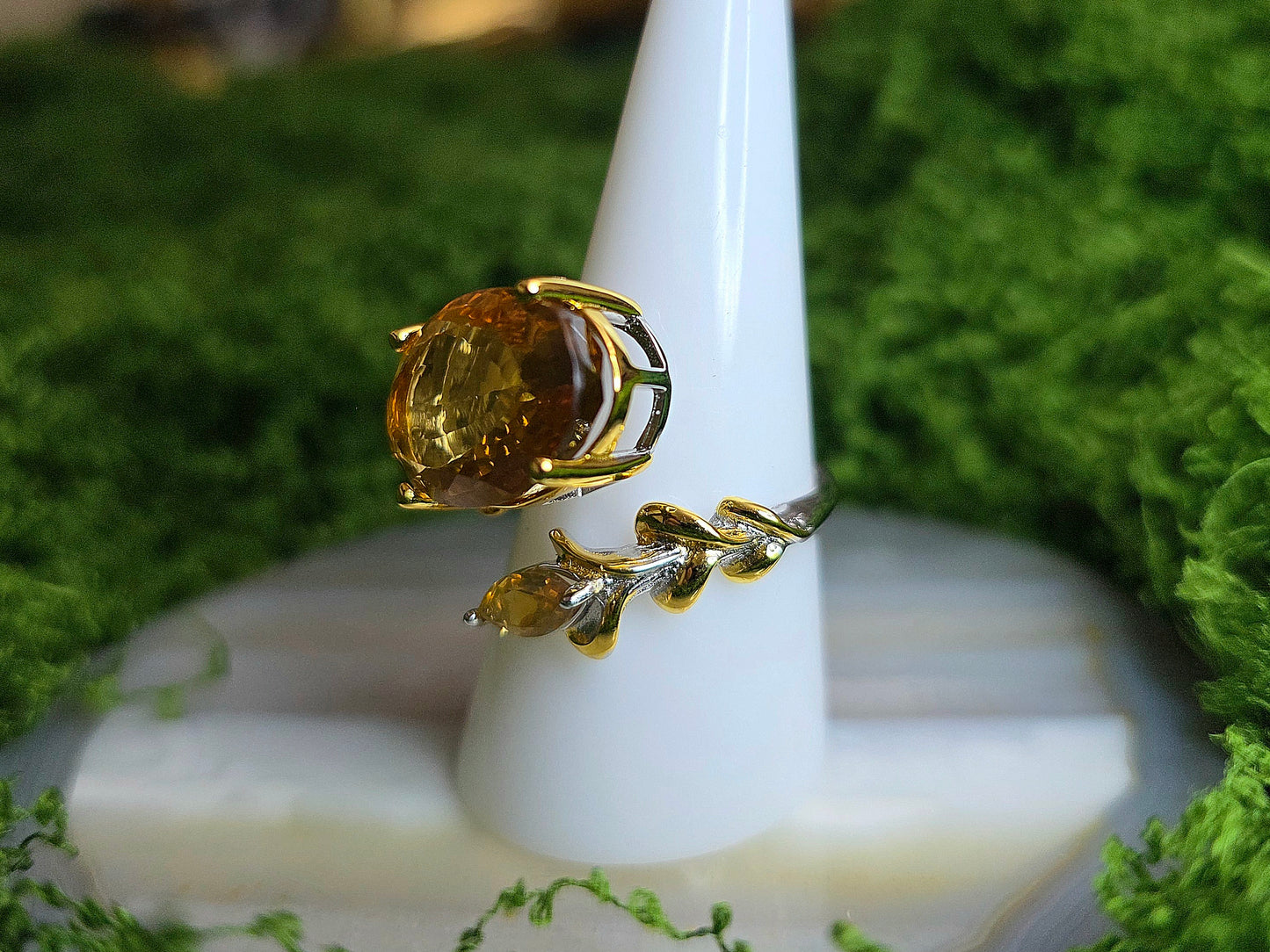 Double Citrine Ring