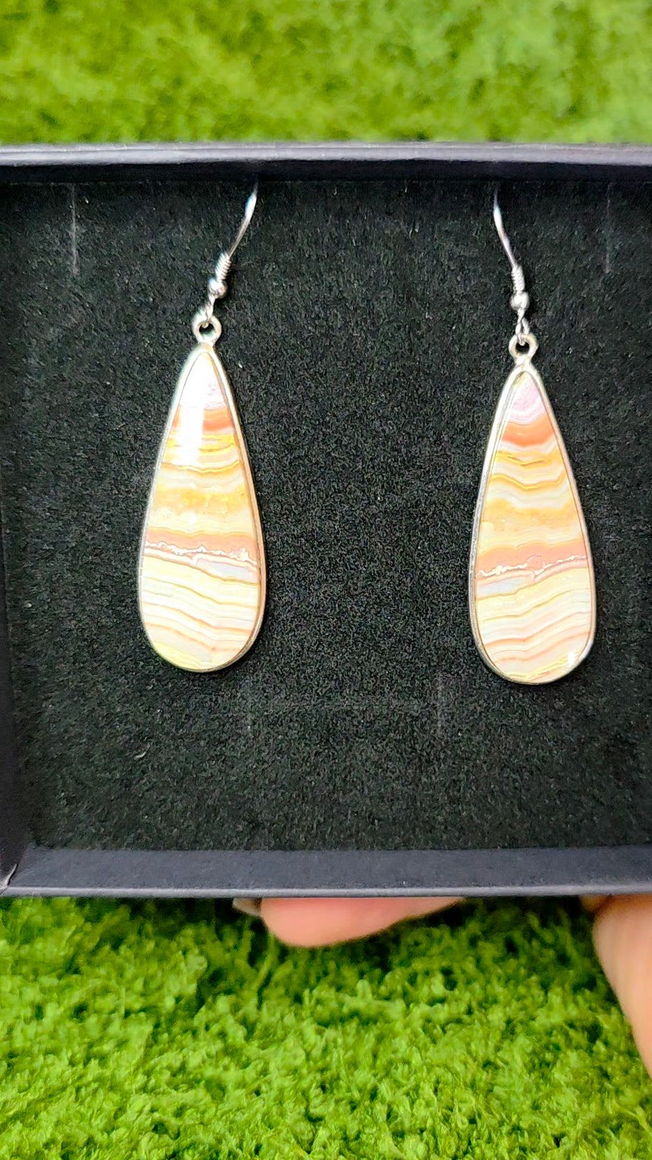 Banded Agate Teardrop Earrings