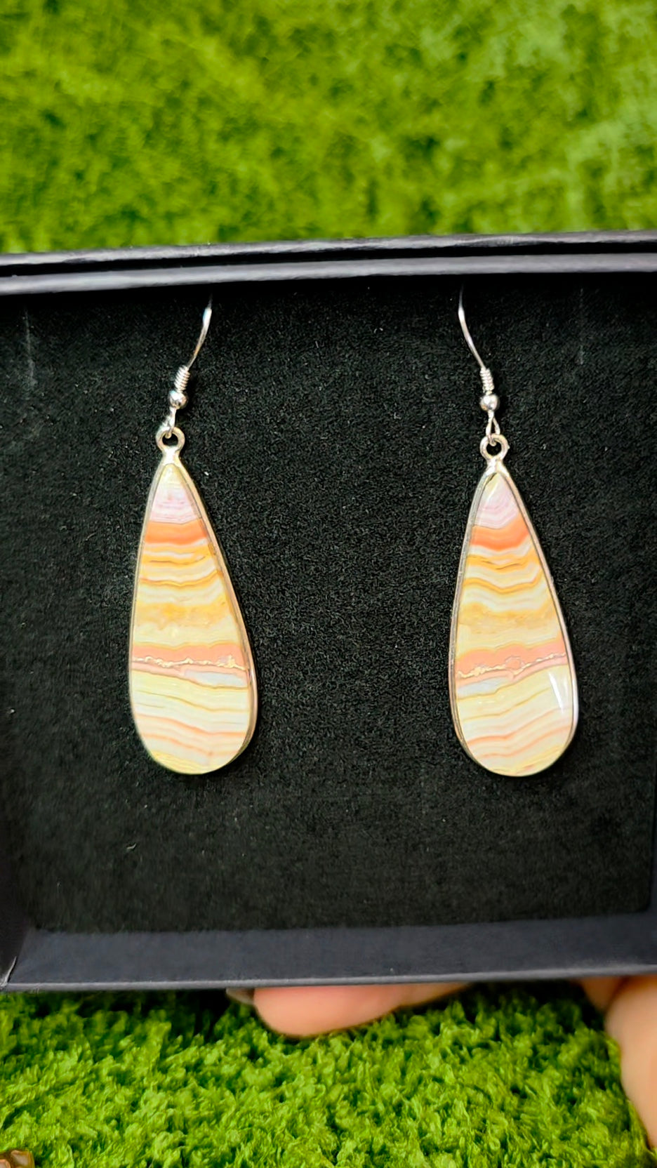 Banded Agate Teardrop Earrings