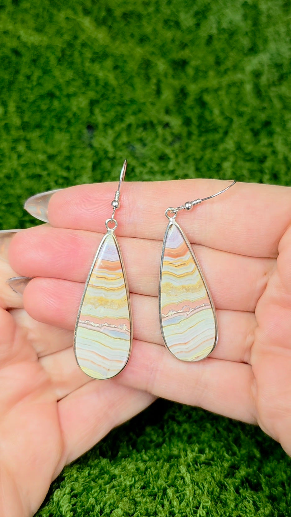 Banded Agate Teardrop Earrings