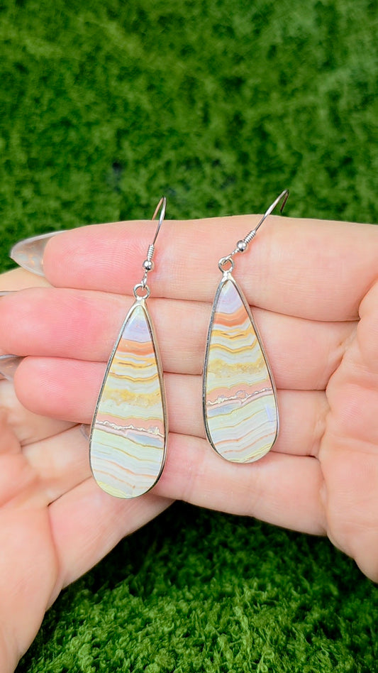 Banded Agate Teardrop Earrings