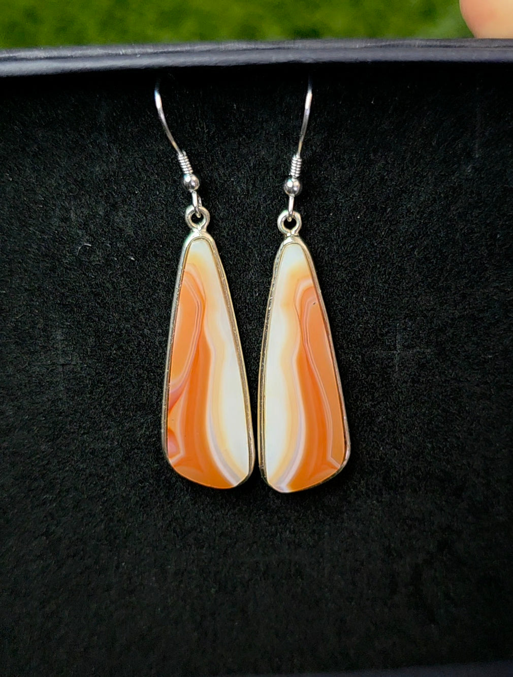 Orange Banded Agate Earrings