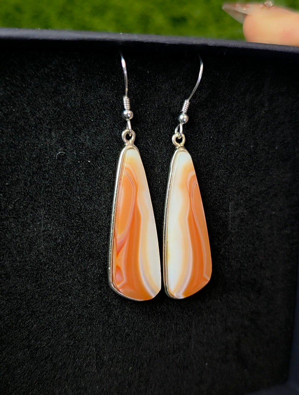 Orange Banded Agate Earrings