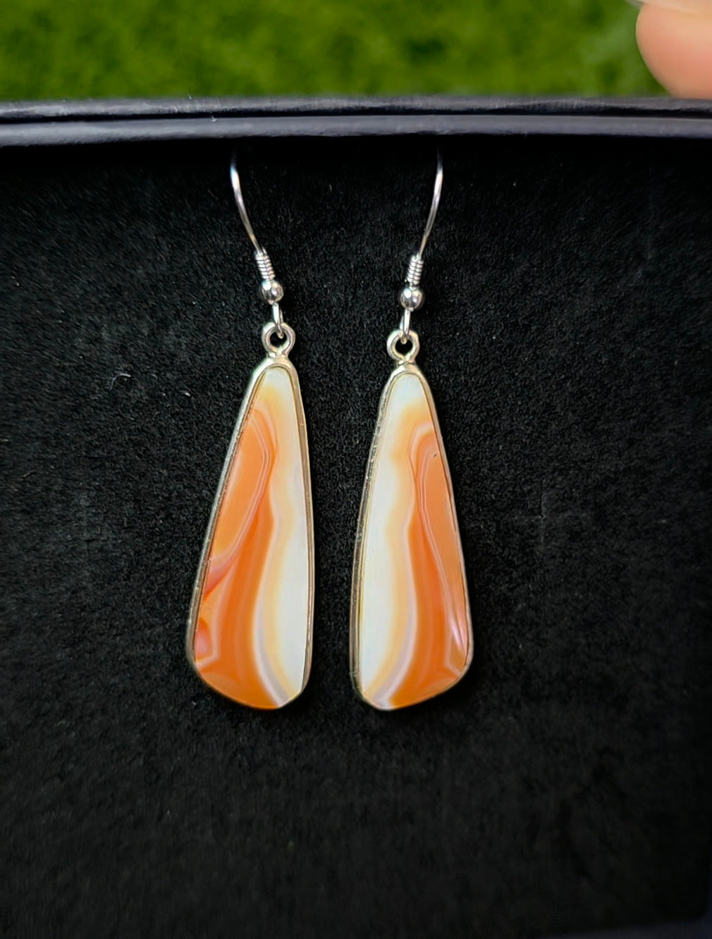 Orange Banded Agate Earrings
