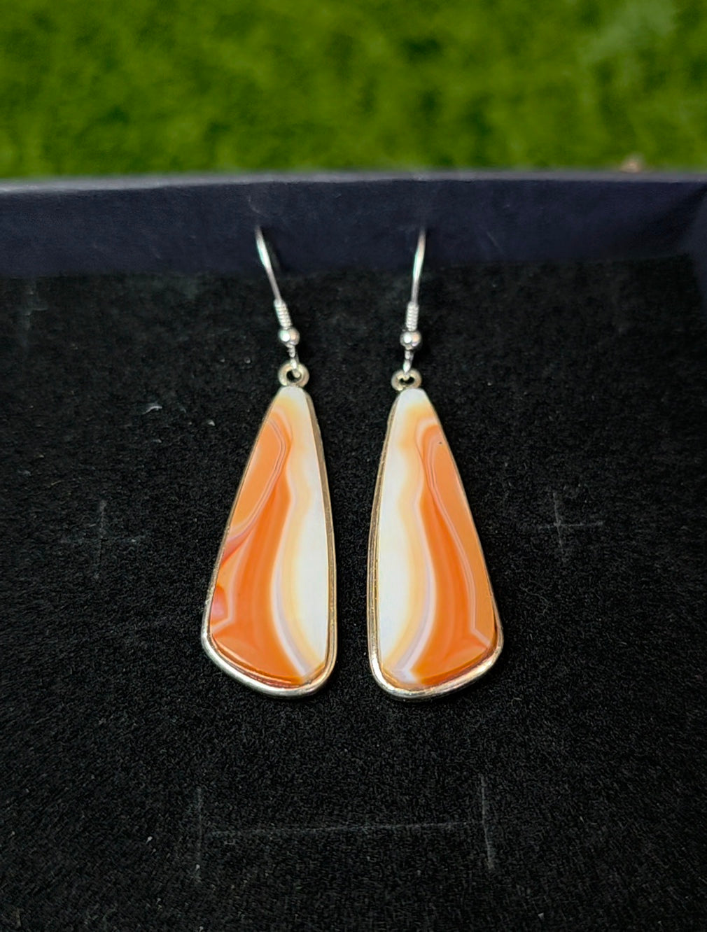 Orange Banded Agate Earrings