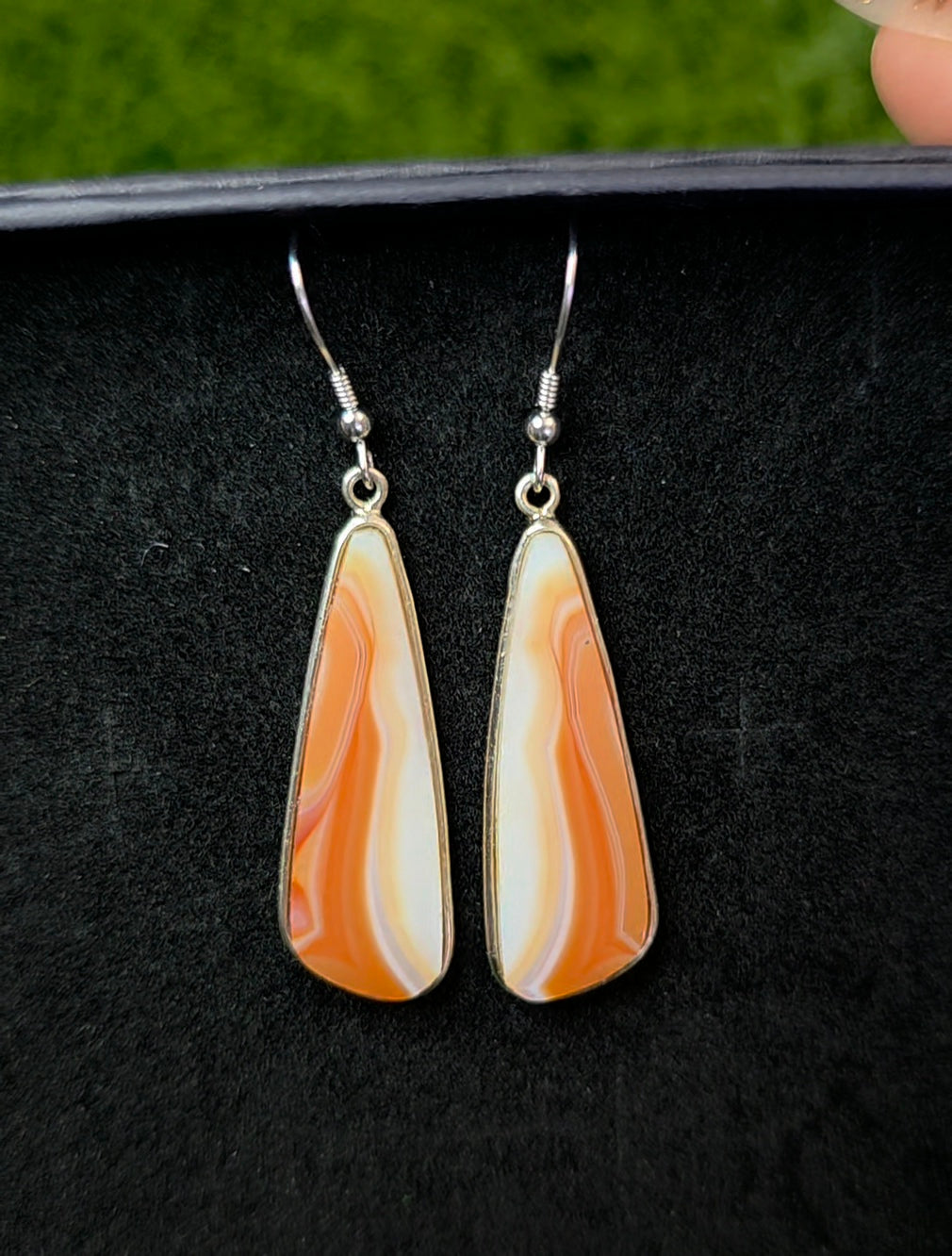 Orange Banded Agate Earrings