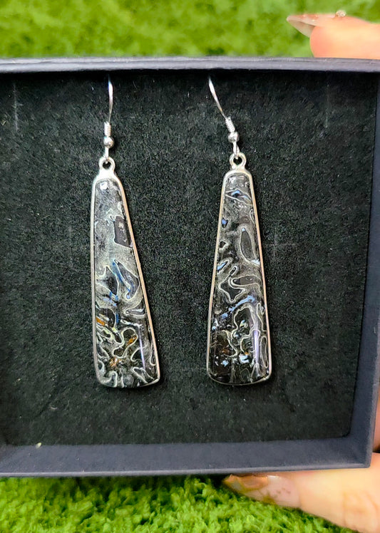 Fossilized Palm Root Earrings