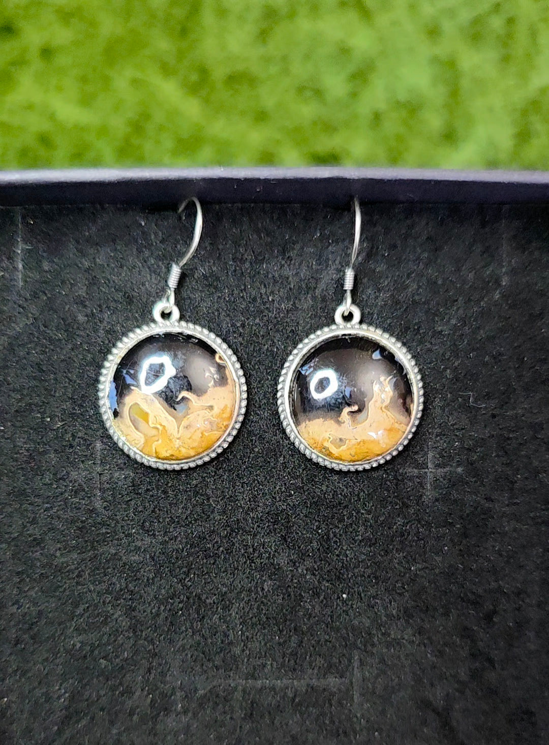 Fossilized Palm Root Button Earrings