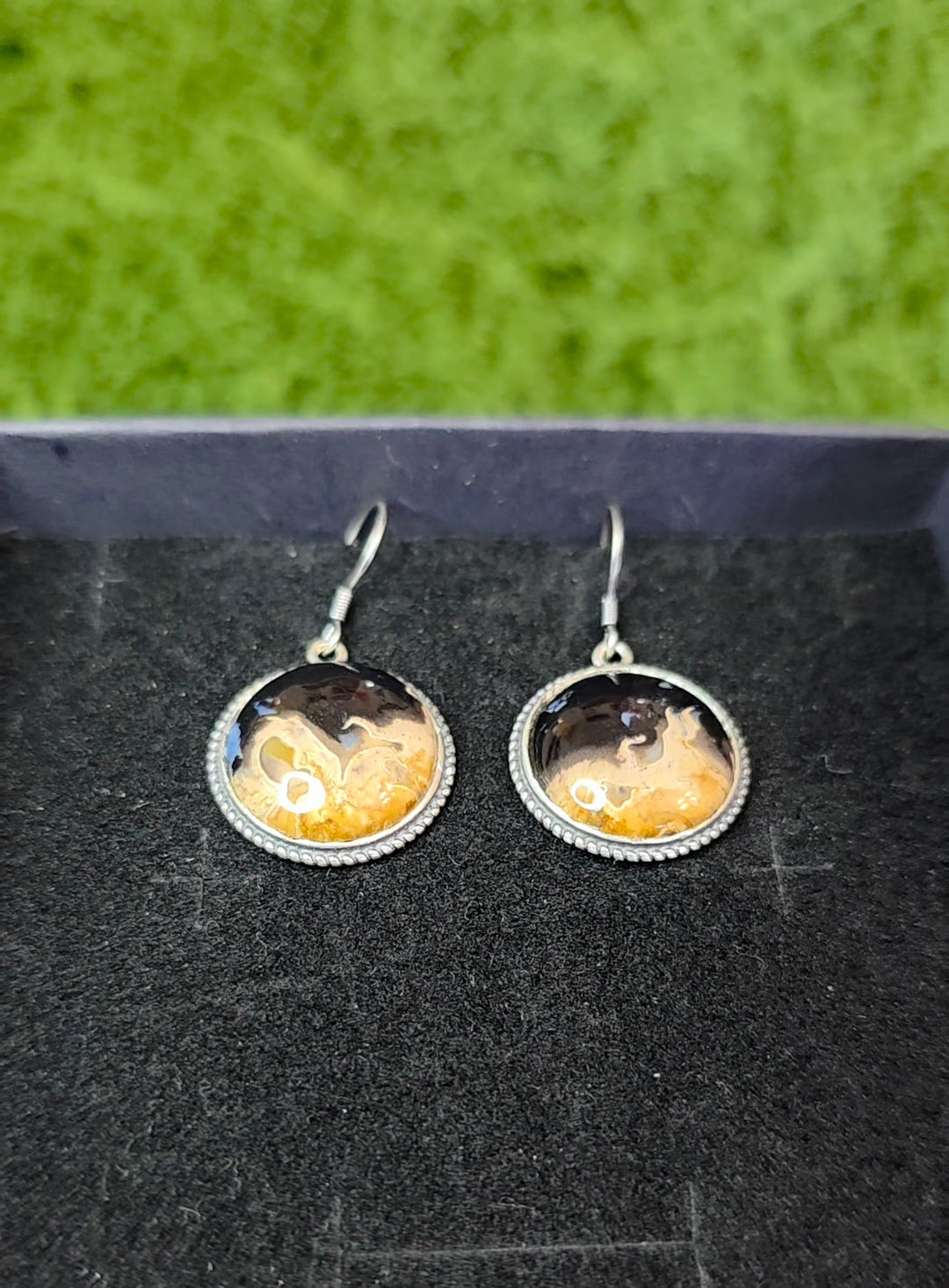 Fossilized Palm Root Button Earrings