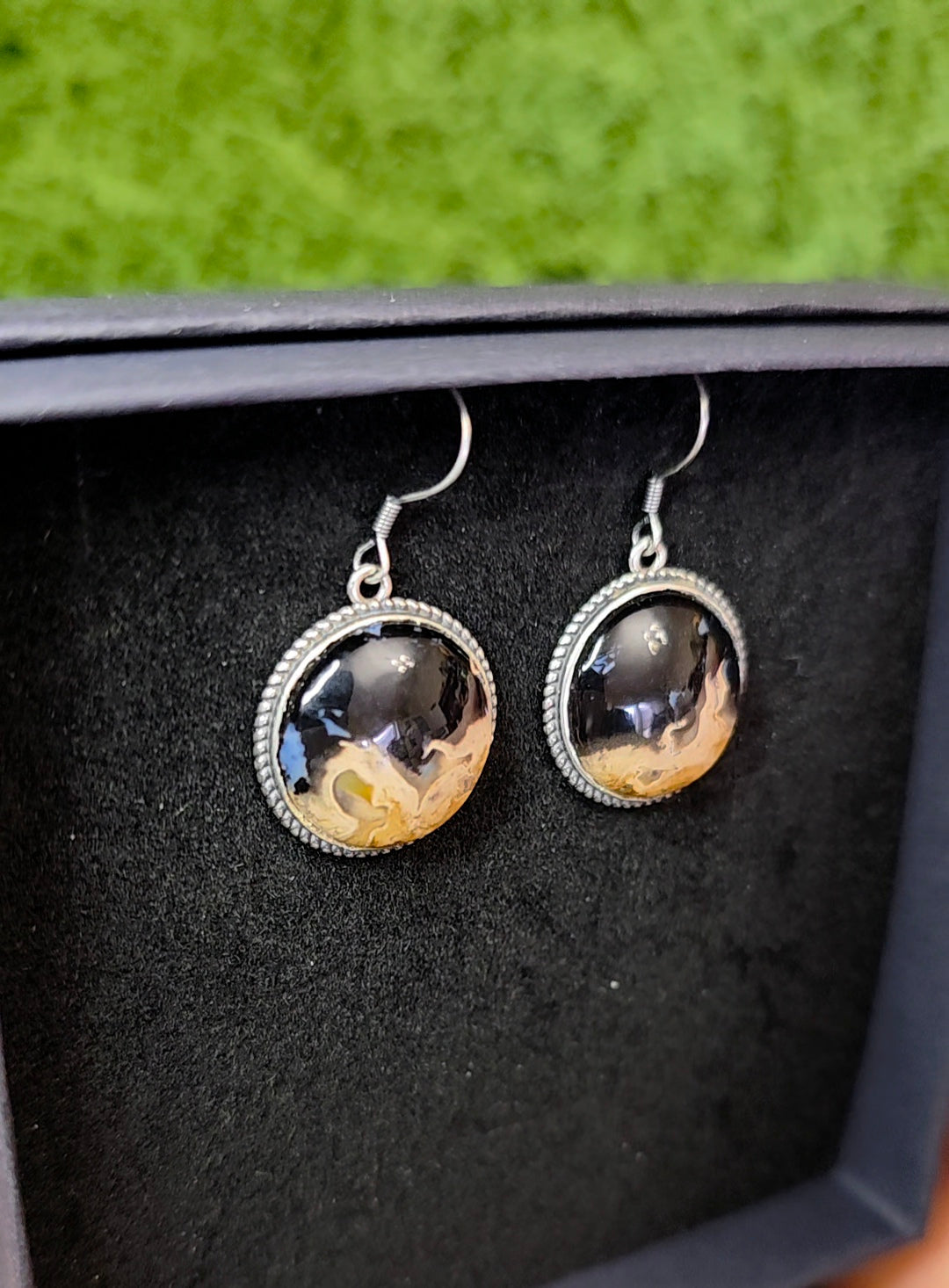 Fossilized Palm Root Button Earrings