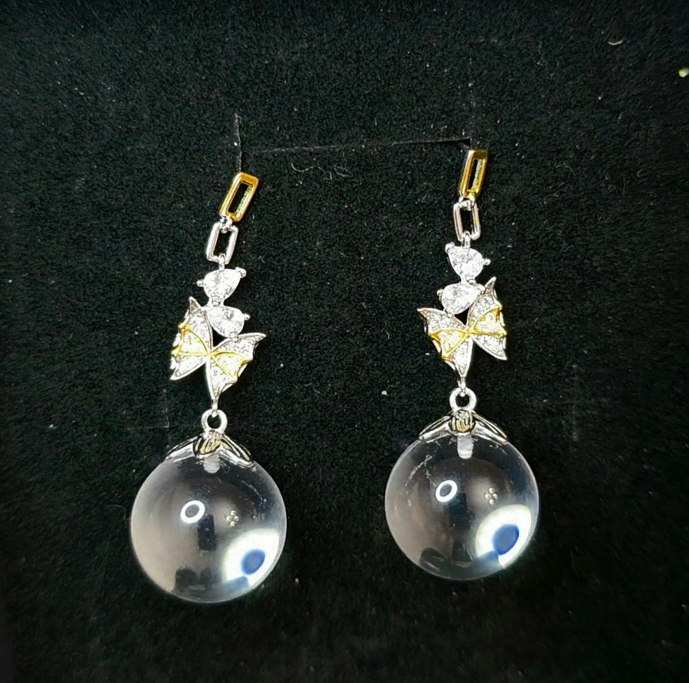 Clear Quartz Butterfly Earrings