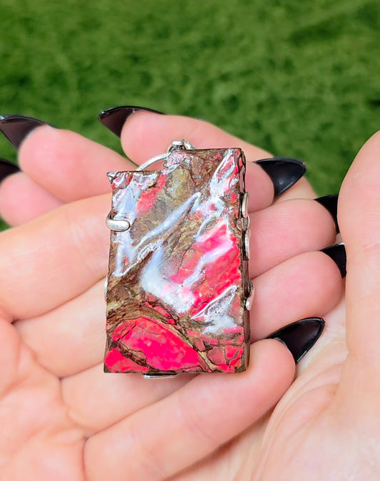 Red Flash Ammolite Pendant