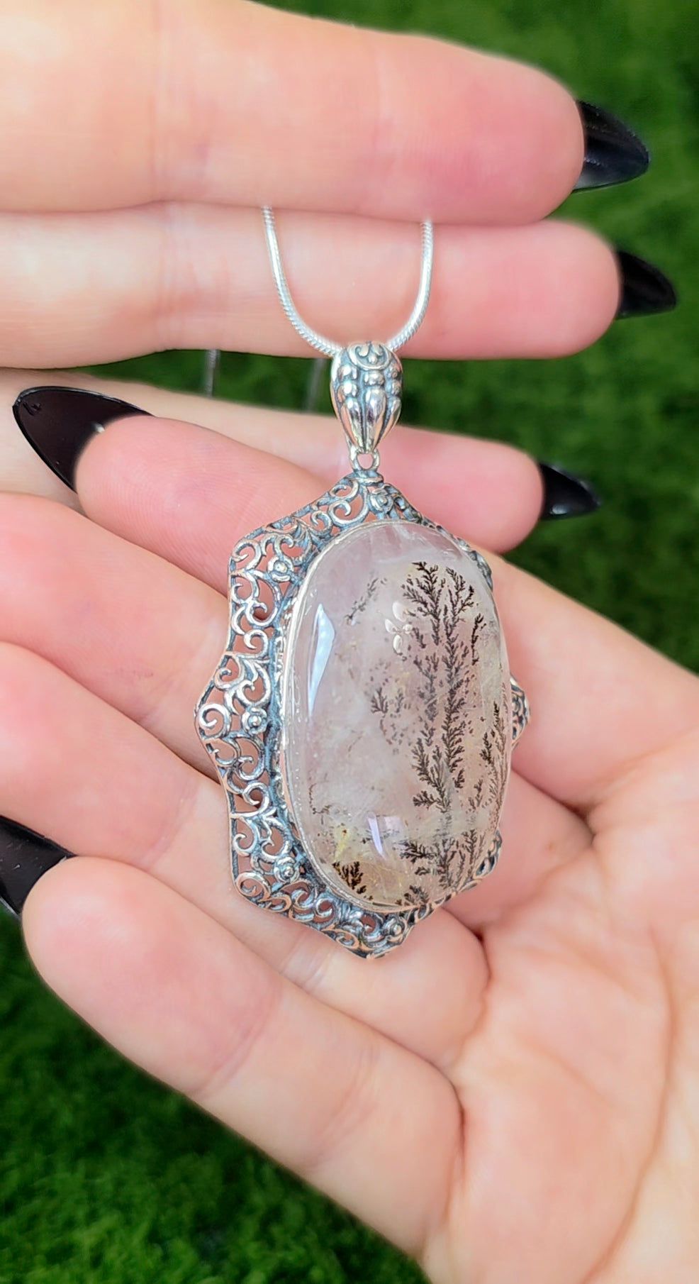 Dendritic Rose Quartz Pendant