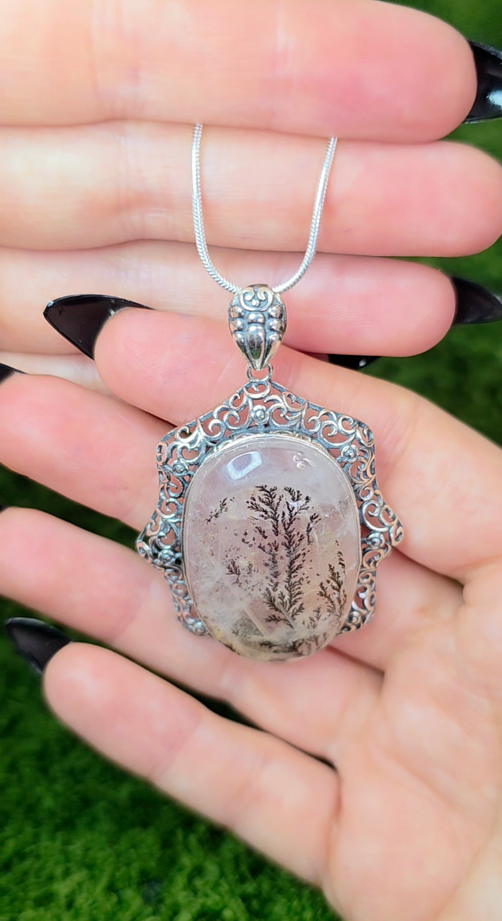 Dendritic Rose Quartz Pendant
