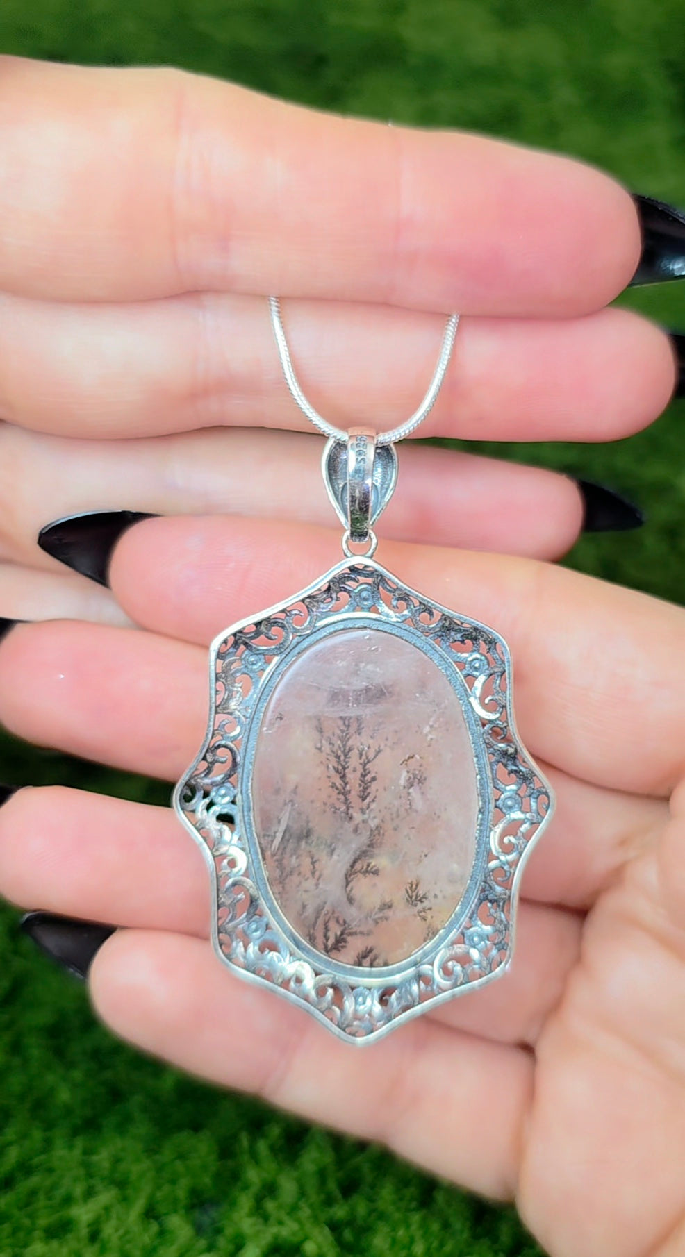 Dendritic Rose Quartz Pendant