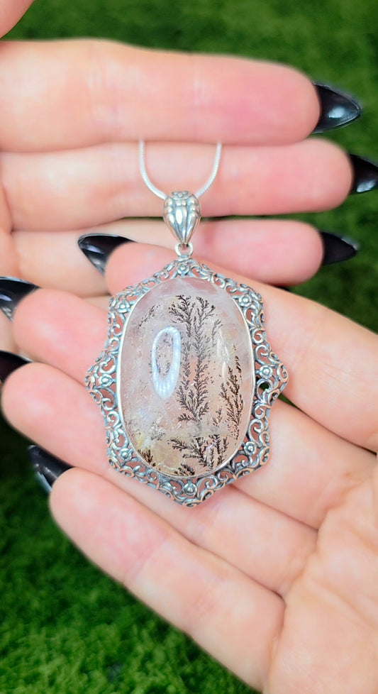 Dendritic Rose Quartz Pendant