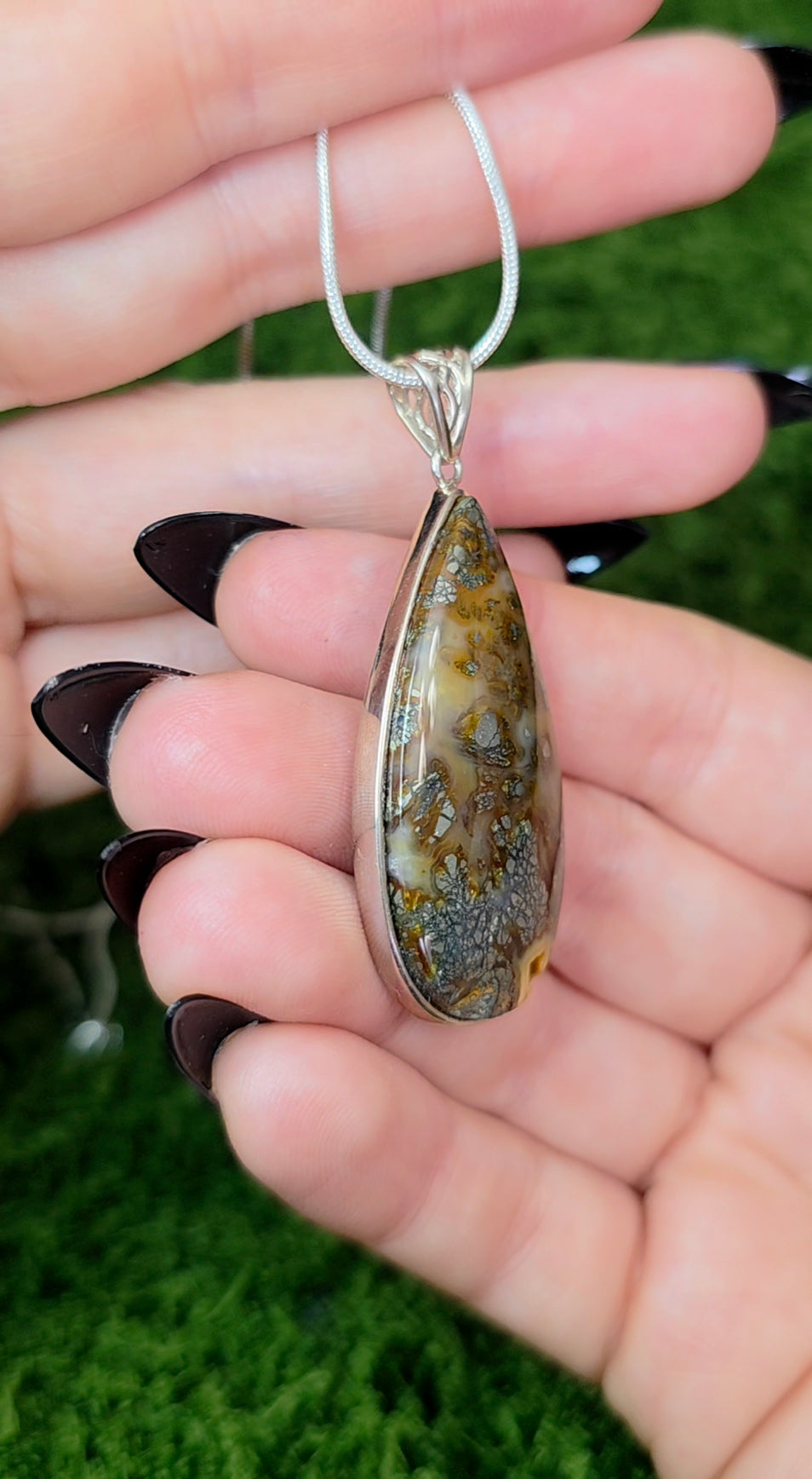 Pyrite in Agate Pendant