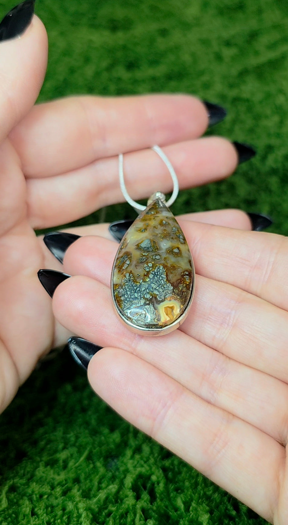 Pyrite in Agate Pendant