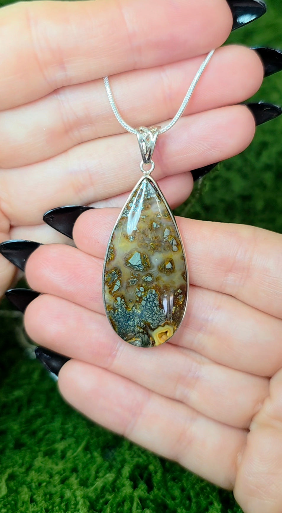 Pyrite in Agate Pendant