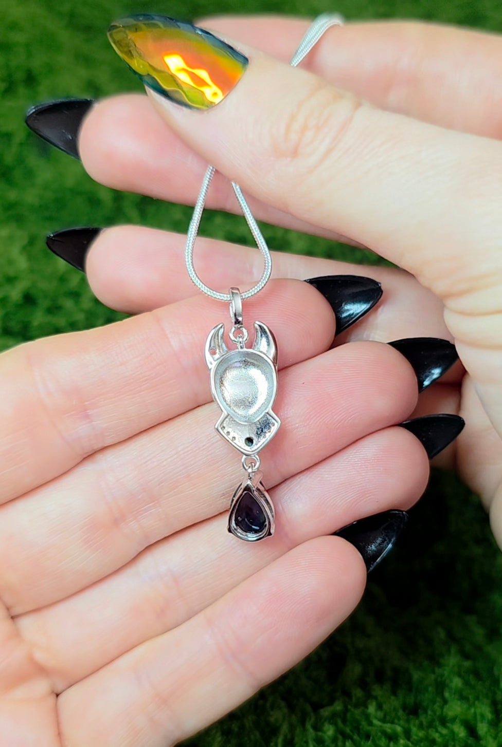 Black Opal Cat Pendant