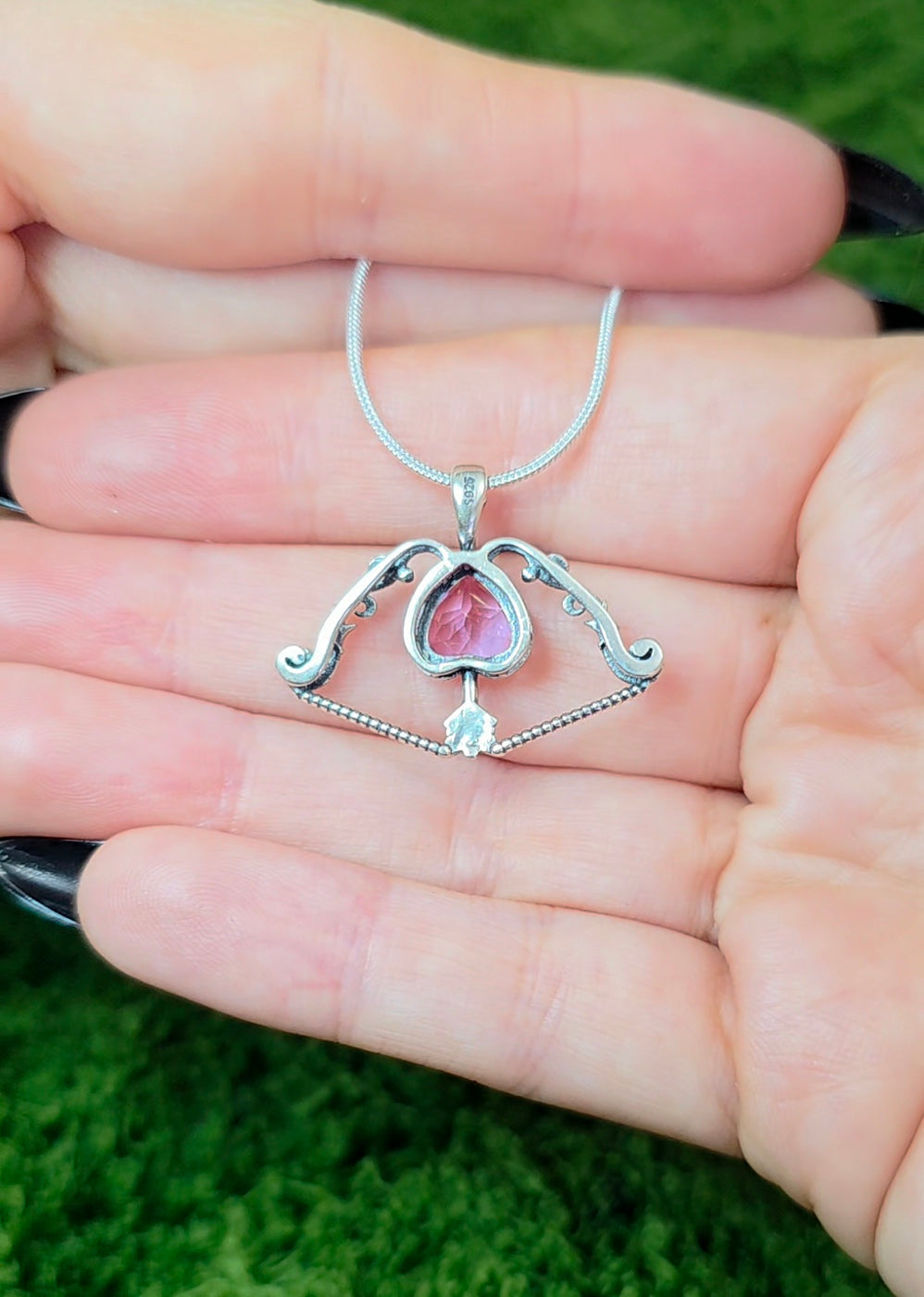 Pink Topaz Cupid's Bow Pendant