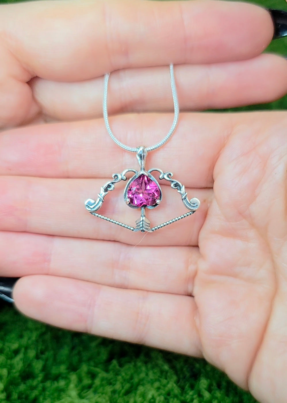 Pink Topaz Cupid's Bow Pendant