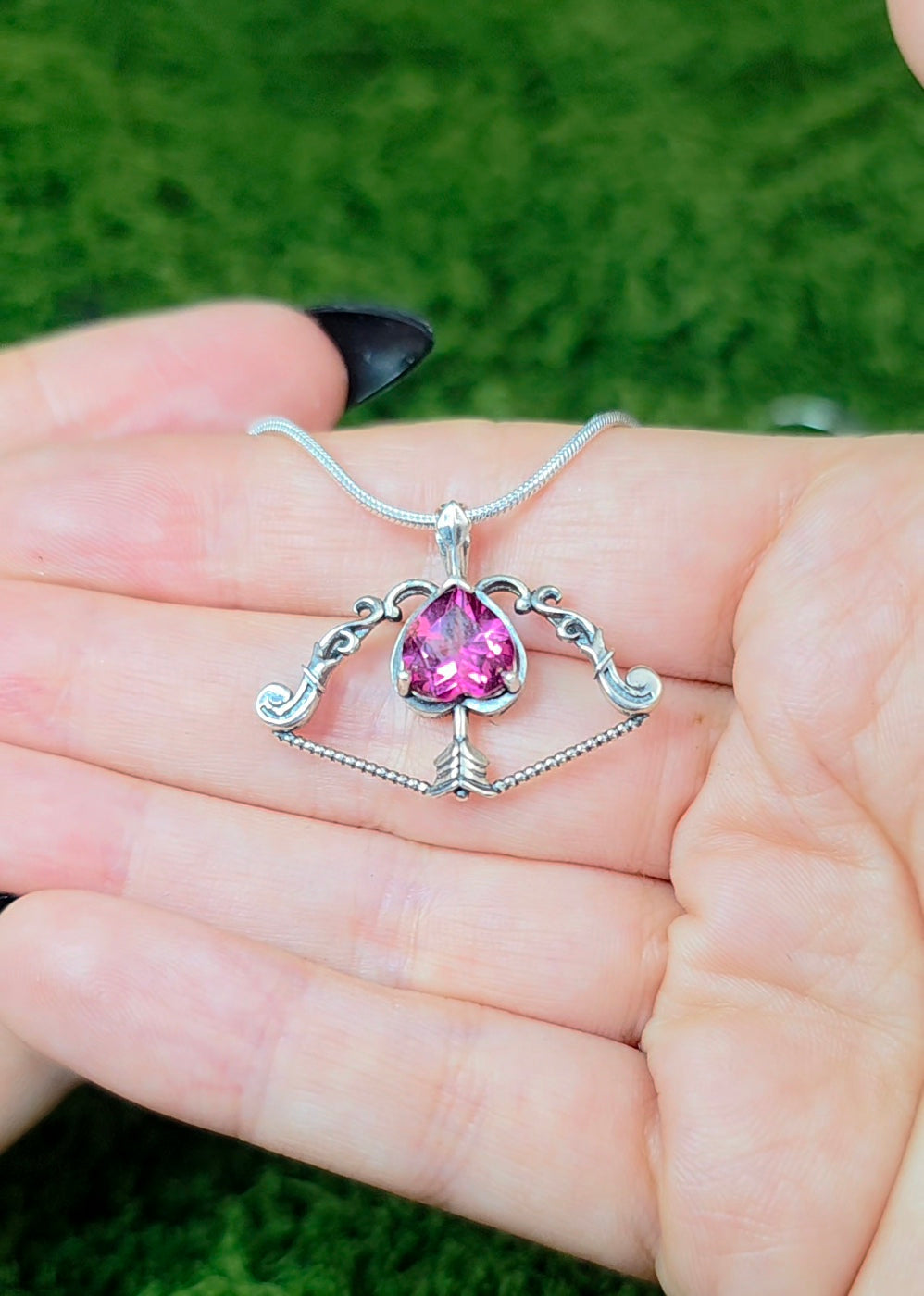 Pink Topaz Cupid's Bow Pendant