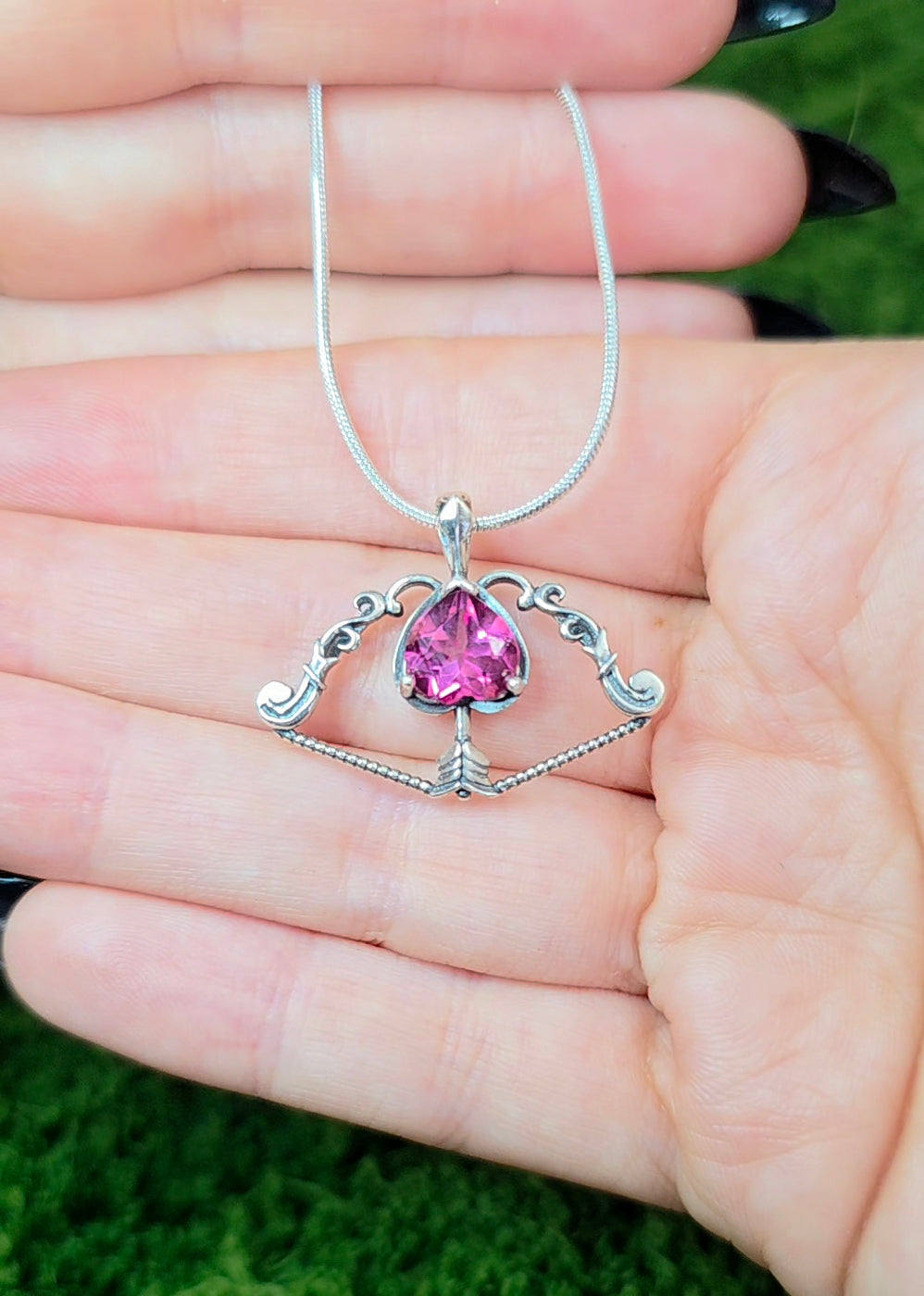 Pink Topaz Cupid's Bow Pendant