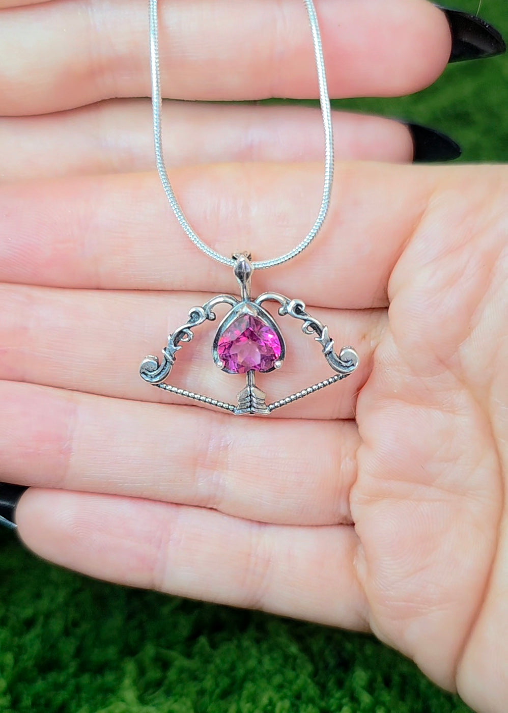 Pink Topaz Cupid's Bow Pendant