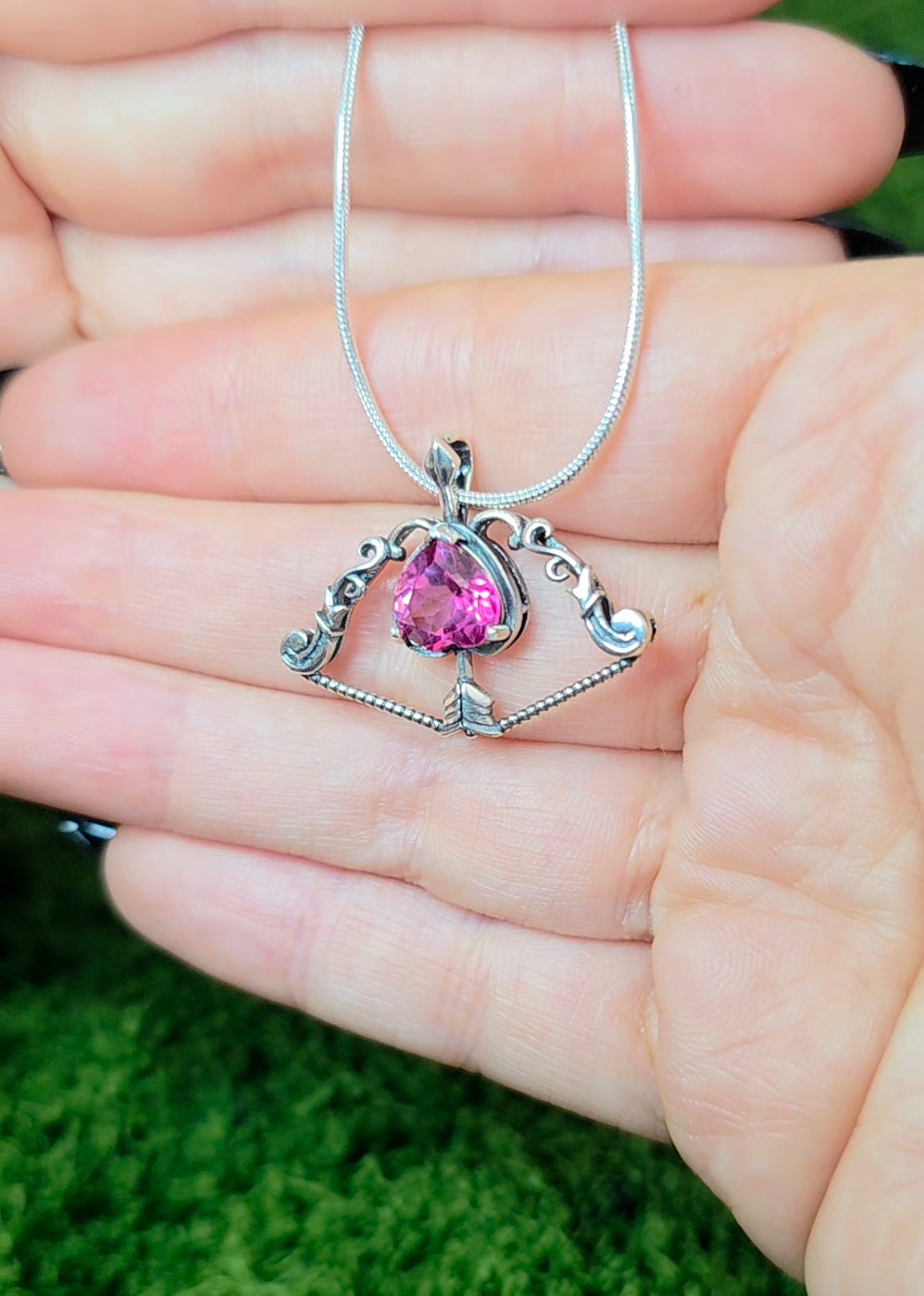 Pink Topaz Cupid's Bow Pendant