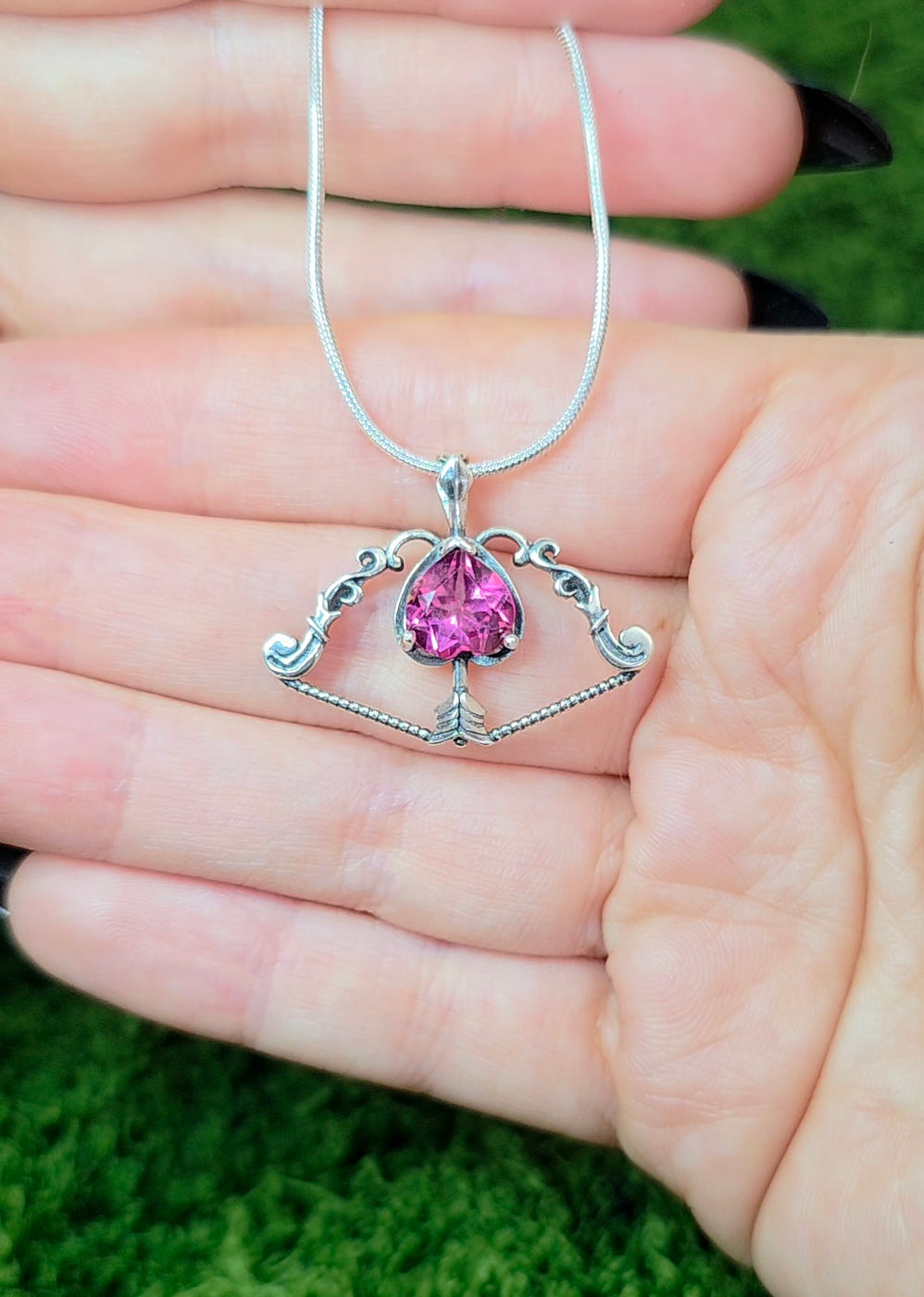 Pink Topaz Cupid's Bow Pendant