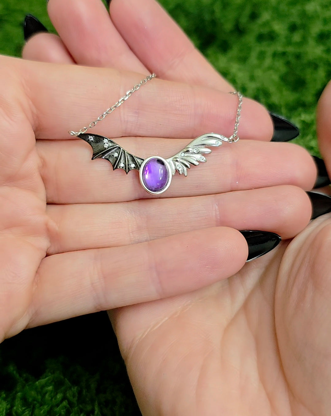 Amethyst Heaven and Hell Necklace